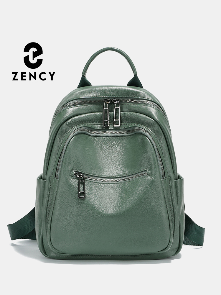 Women Bags Green - Zency Grüner Rucksack aus echtem Leder
