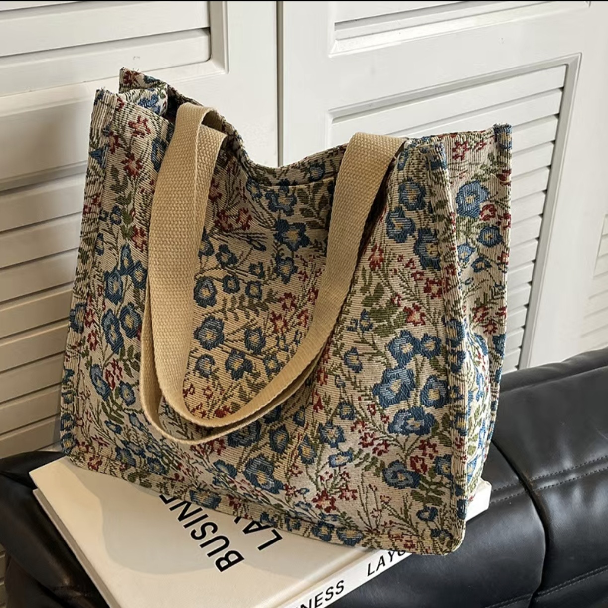 Women'S Vegan Bags - 2026 Vintage Europäisch-Amerikanische Ethnische Druckmuster Canvas-Tragetasche
