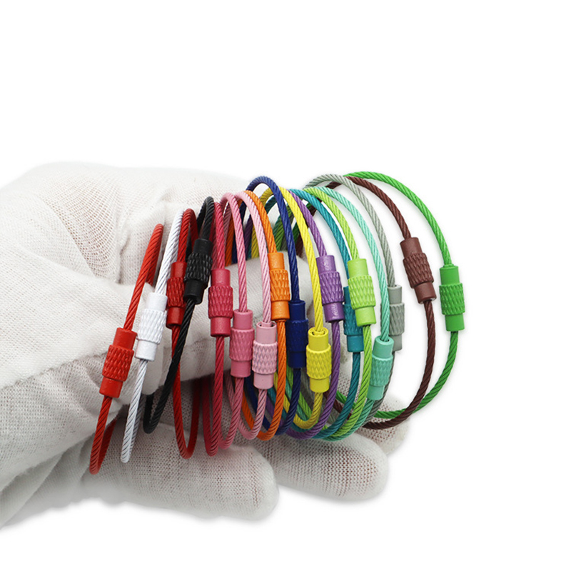 Circle Round Bag - 10 Stück Edelstahldraht Schlüsselanhänger Ring Schlüsselanhänger