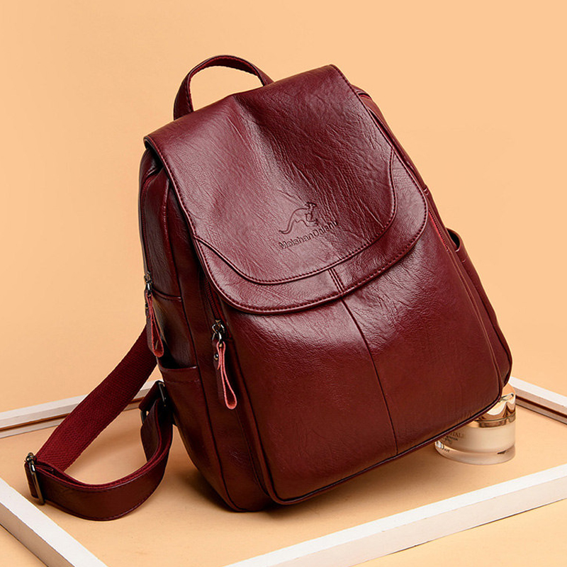 Women'S Vegan Bags - 9-farbige Damen-Rucksäcke aus weichem Leder, Vintage-Stil,