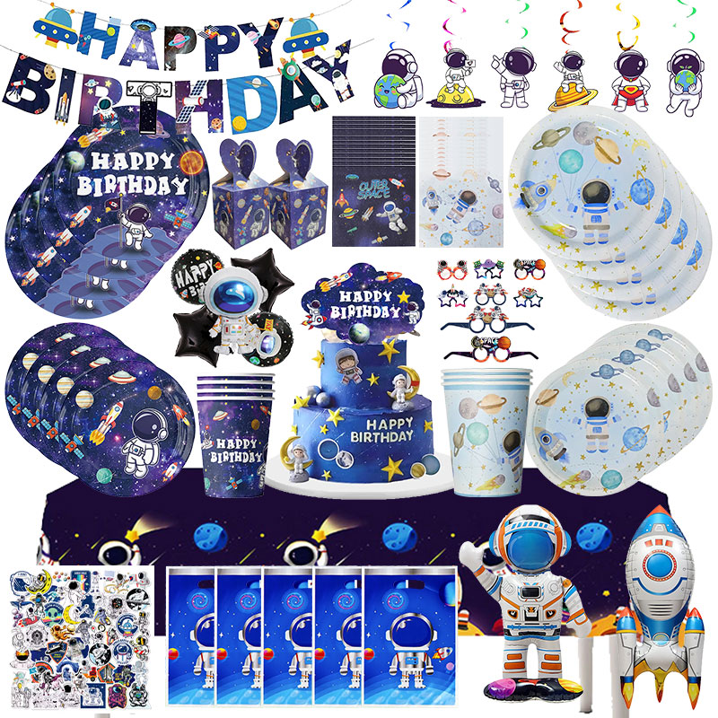 Circle Round Bag - Weltraum-Astronaut Geburtstags-Dekorations-Set Tischgeschirr Tassen Teller Servietten