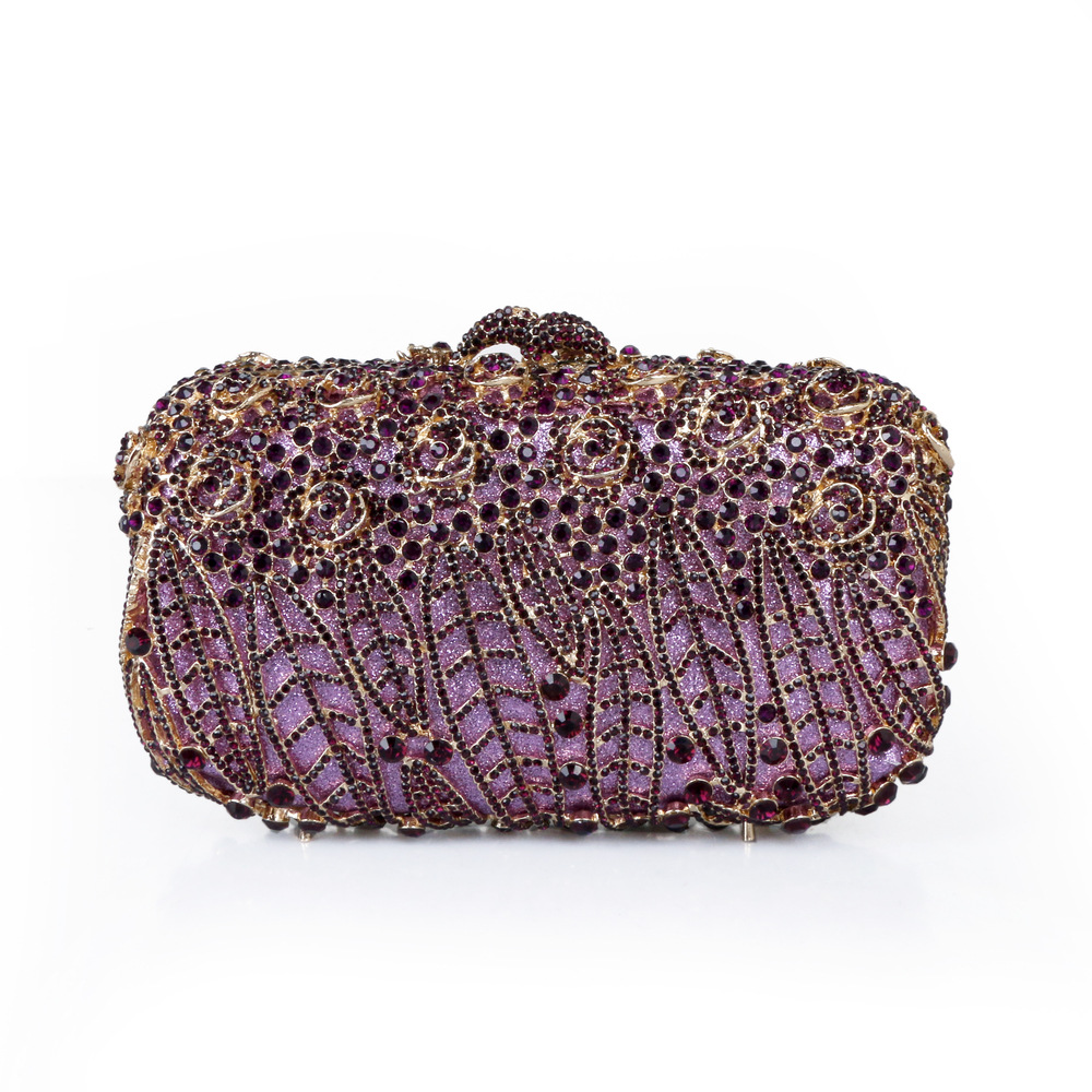 Women Bags Green - Volle Steine Blume Party Box Clutch