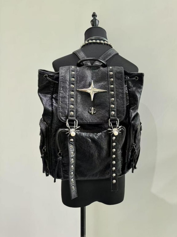 Women'S Vegan Bags - Gothic Punk PU Leder Umhängetasche Niete
