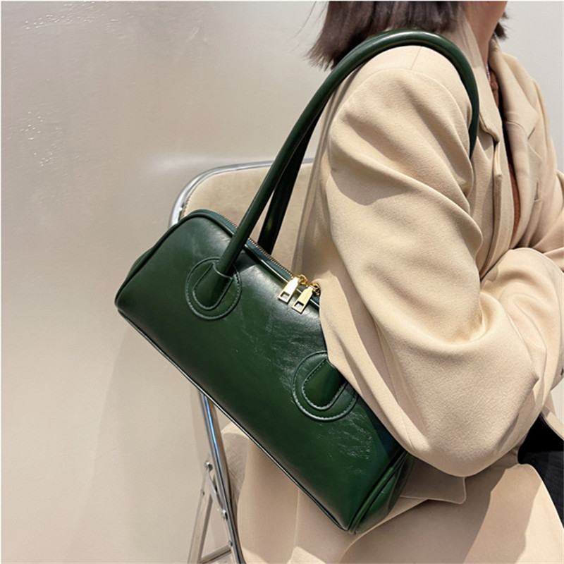Women'S Vegan Bags - Klassische Lederhandtasche, Retro Einfache Unterarmtasche, Elegante