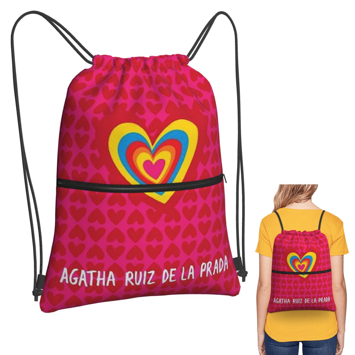 Women Bags Prada - Agatha Ruiz-De La-Prada Muster-Rucksäcke, tragbare Kordelzugtaschen,