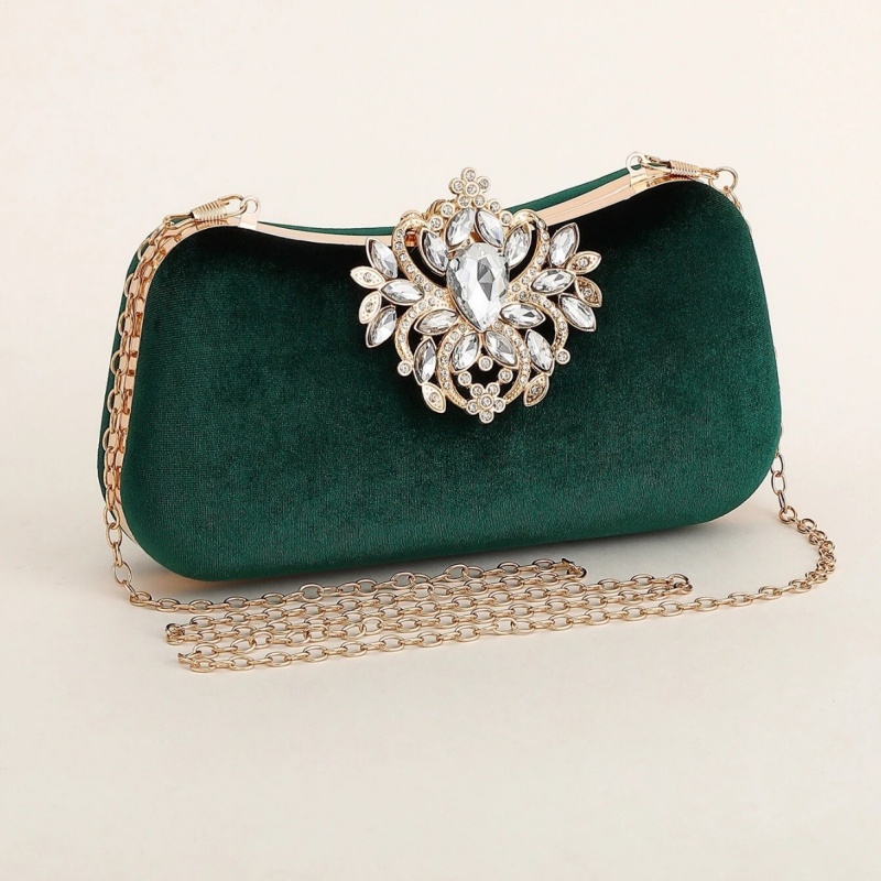 Dunkelgrüne Samt-Clutch Luxuri – Women Bags Green Bewertung und Preis