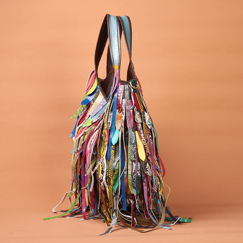 Bunte echte Schaffell Umhänget – Hobo Bag Slouchy Bewertung und Preis